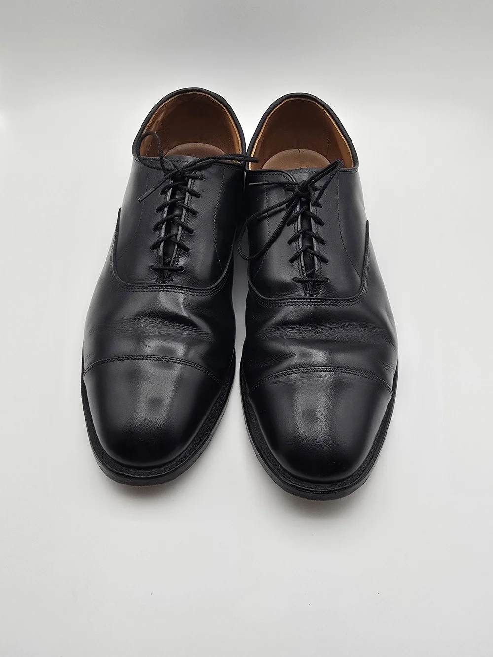 Allen Edmonds Black Cap-Toe Derby Dress Shoes 10 E Business Formal Style 5615
